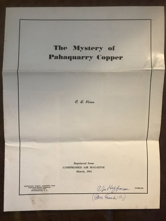 The Mystery of Pahaquarry Copper Signed Mrs. Frank C. Hoffman