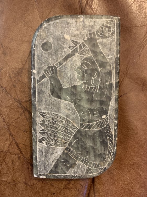Image for Mohawk Lacrosse Soapstone Carving 6 inch by 3 inch Mohawk Lacrosse Soapstone Carving 6 inch by 3 inch