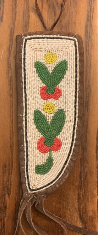 Image for Hand Beaded Handmade Cree or Tuscarora Knife Sheath Hand Beaded Handmade Cree or Tuscarora Knife Sheath