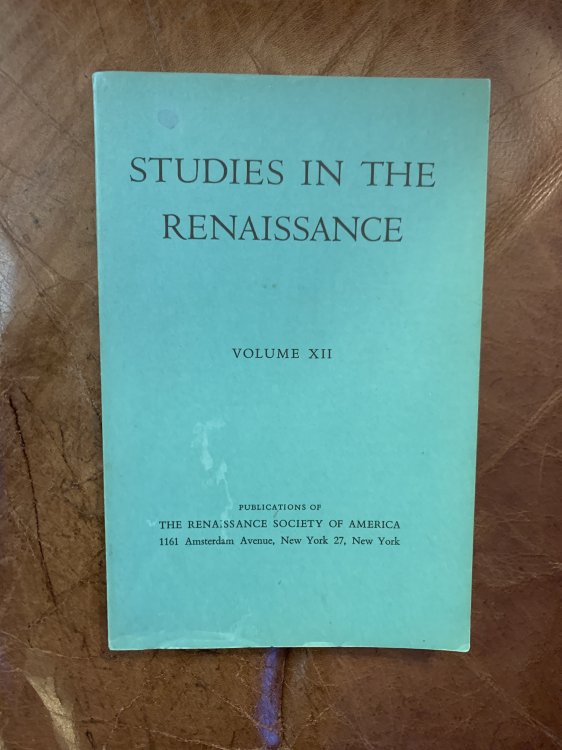 Image for MUSICIANS ON PARNASSUS Studies In The Renaissance VOLUME XII 1965 MUSICIANS ON PARNASSUS Studies In The Renaissance VOLUME XII 1965