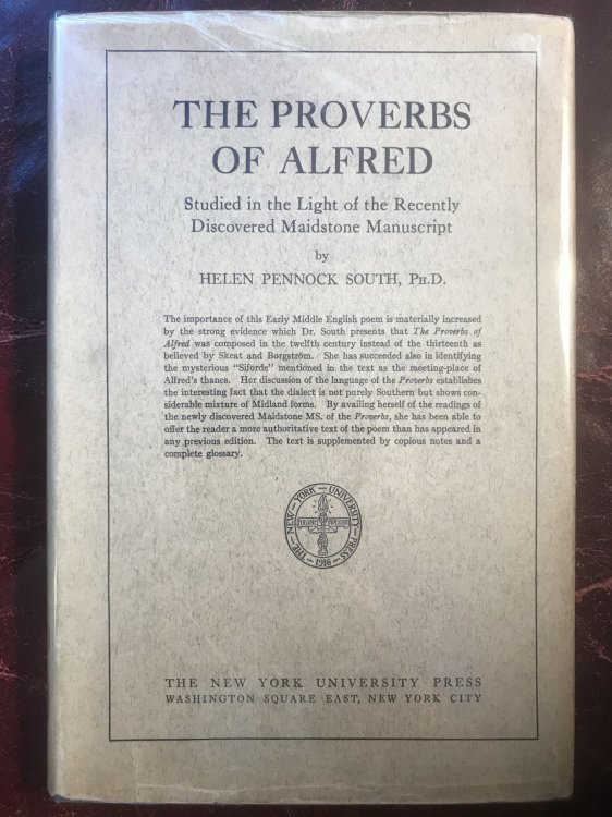Image for The Proverbs Of Alfred Studied In The Light Of The Recently Discovered Maidstone Manuscript The Proverbs Of Alfred Studied In The Light Of The Recently Discovered Maidstone Manuscript