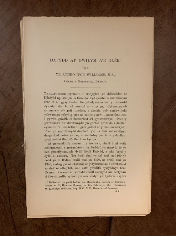 Image for Dafydd Ap Gwilym A'R Gler Honourable Society Of Cymmrodorion 1913 Dafydd Ap Gwilym A'R Gler Honourable Society Of Cymmrodorion 1913