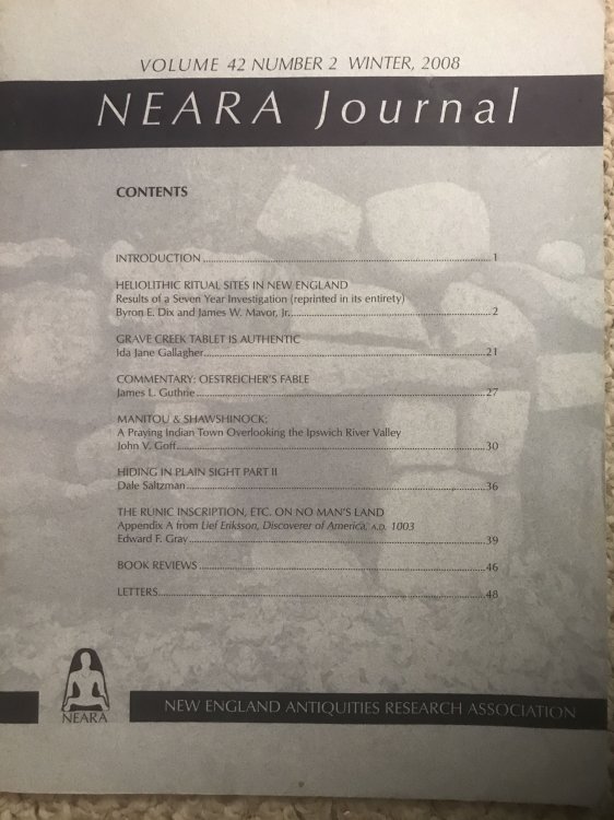 The Runic Inscriptions, Etc On No Man's Land NEARA JOURNAL 42 Number 2 Winter 2008 Heliolithic Ritual Sites In New England