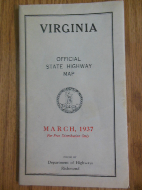 Virginia Official State Map 1937