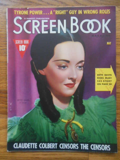 Screen Book Magazine May, 1939 (Bette Davis, Tyrone Power, Caludette Colbert. Jeanette MacDonald)