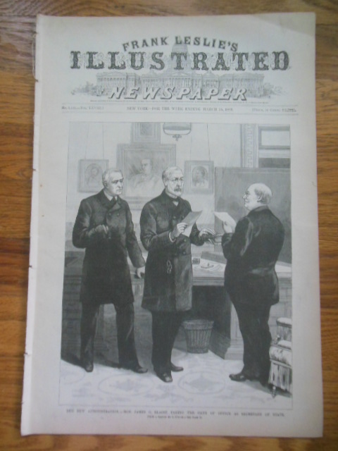 Frank Leslie's Illustrated Newspaper March 16, 1889 (President Harrison Inauguration. Sunday Drink Question. Anarchist Sunday Schools)