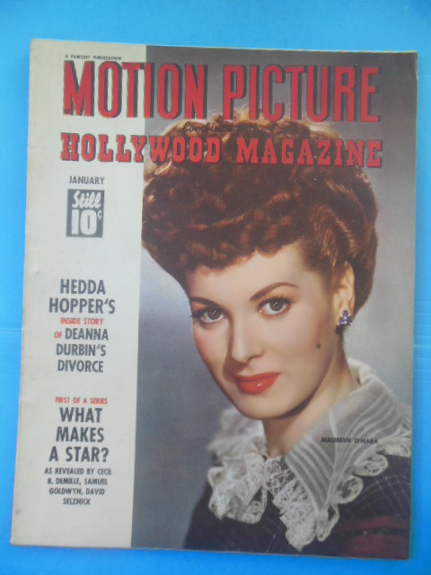 Motion Picture Hollywood Magazine January, 1944 (Maureen O'Hara cover)