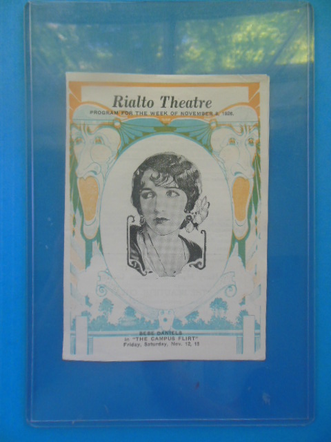 Image for Rialto Theatre Program for the Week of November 8, 1926 Rialto Theatre Program for the Week of November 8, 1926