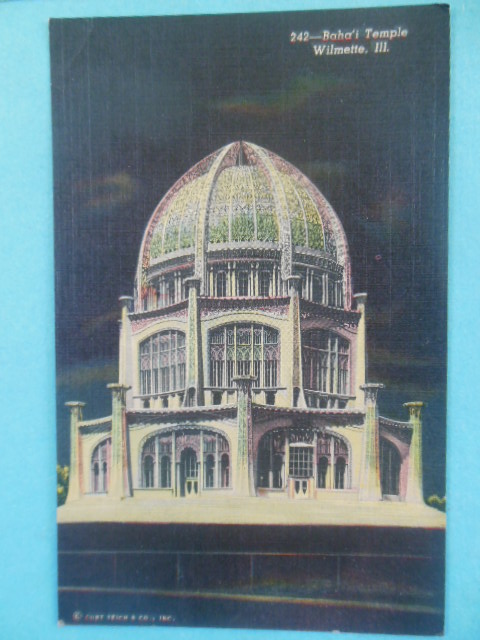 Postcard Baha'i Temple, Wilmette, Illinois 1953