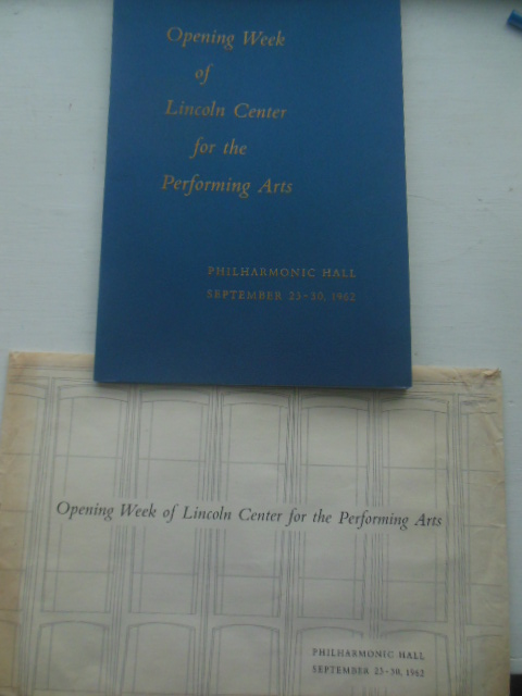 Image for Opening Week of Lincoln Center for the Performing Arts 1962. With original envelope. Opening Week of Lincoln Center for the Performing Arts 1962. With original envelope.