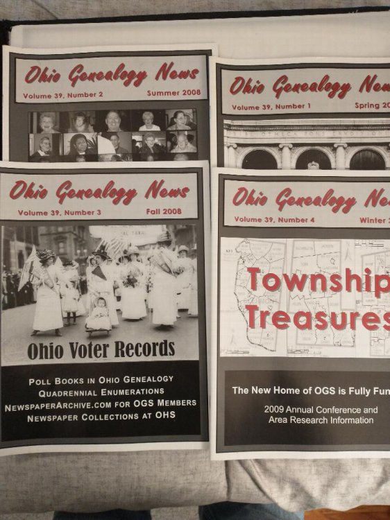 OHIO GENEALOGY NEWS [ 4 ISSUES , COMP. YEAR 2008 ]