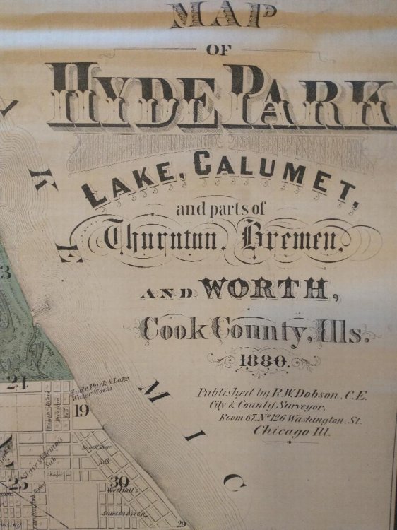 MAP OF HYDE PARK , LAKE CALUMET AND PARTS OF BREMAN THORTON AND WORTH