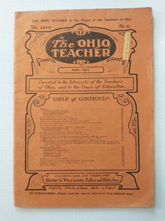 THE OHIO TEACHER VOL 27 NO 10 MAY 1907