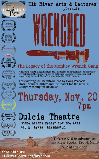 Image for Wrenched Film Viewing (introduced by Doug Peacock) Poster, 20 November 2014 Wrenched Film Viewing (introduced by Doug Peacock) Poster, 20 November 2014