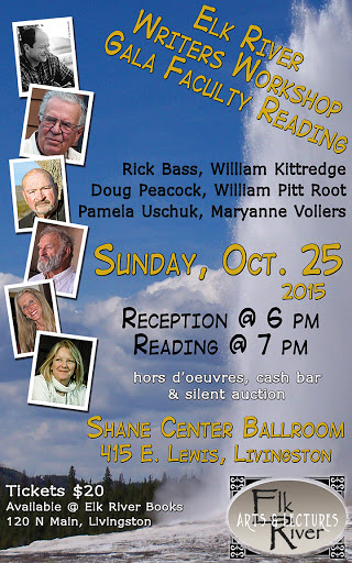 Image for Elk River Writers Workshop Gala Faculty Reading Poster, 25 October 2015 Elk River Writers Workshop Gala Faculty Reading Poster, 25 October 2015