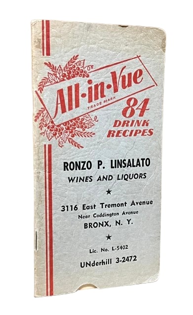 All-in-Vue (Trade Mark) 84 Drink Recipes. [Ronzo P. Linsalato, Wines and Liquors]