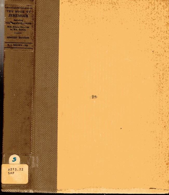 Image for The Book of Jeremiah Including The Lamentations with fifteen drawings in black and white by William Saphier The Book of Jeremiah Including The Lamentations with fifteen drawings in black and white by William Saphier