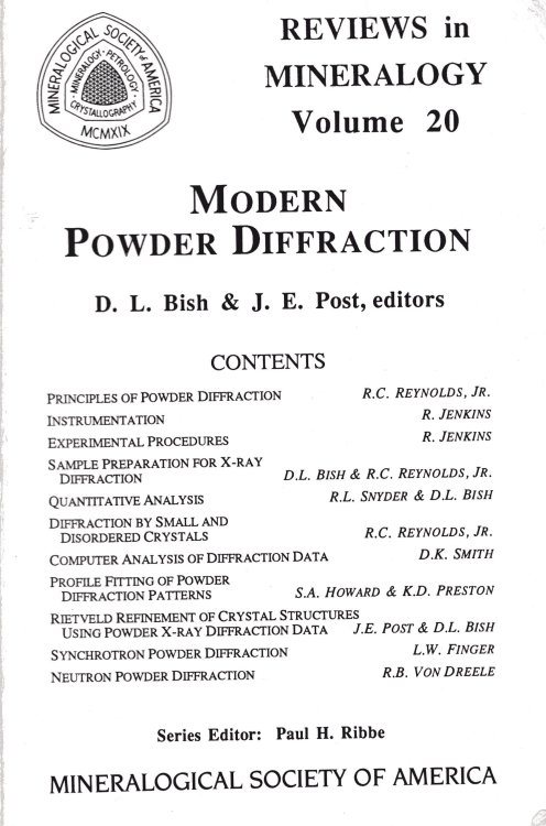 Image for Reviews in Mineralogy Volume 20 Modern Powder Diffraction Reviews in Mineralogy Volume 20 Modern Powder Diffraction