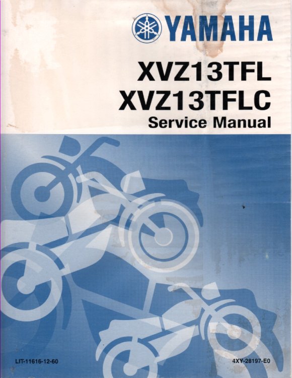 1999 Yamaha Motorcycle XVZ13TFL XVZ13TFLC; Service Manual LIT116161260