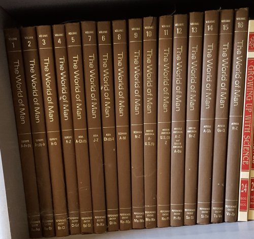 The World Of Man (16 Volume Set) ; And Webster's Geographial Guide to the World