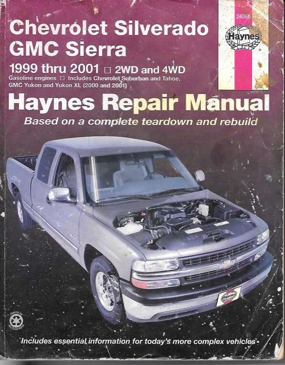 Chevrolet Silverado Gmc Sierra 1999 Thru 2001; 2WD and 4WD