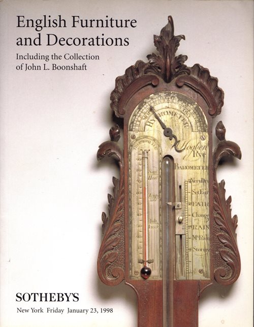 English Furniture and Decorations Including the Collection of John L. Boonshaft, New York, January 23, 1998 (Sale 7090)