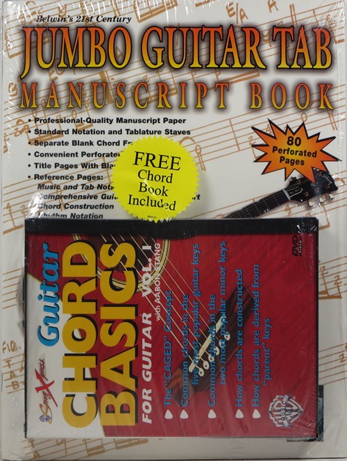 Belwin's 21st Century Jumbo Guitar Tab Manuscript Book + Guitar Chord Basics (Book + DVD)