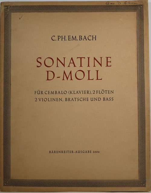 Image for Sonatine D-Moll: Fr Cembalo (Klavier), 2 Flten, 2 Violinen, Bratsche und Bass (1764) Sonatine D-Moll: Fr Cembalo (Klavier), 2 Flten, 2 Violinen, Bratsche und Bass (1764)