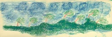 Steiner poster medium - Trees in storm Baume in Sturm