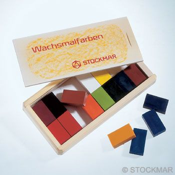 Stockmar Block Crayons 16 Assorted in Wooden Box