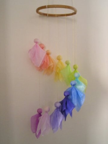 Image for Angel Mobile Pastel Silk spiral Angel Mobile Pastel Silk spiral