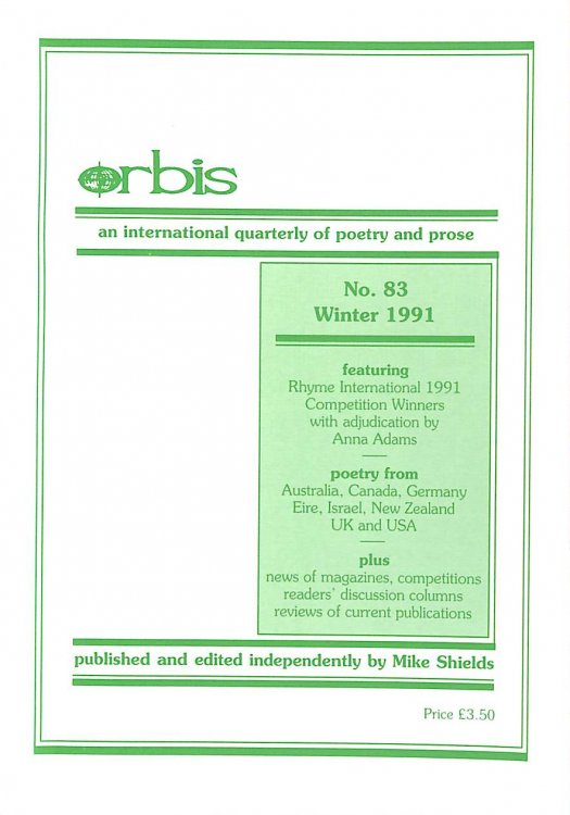 Orbis An International Quarterly Of Poetry And Prose No 83 Winter 1991