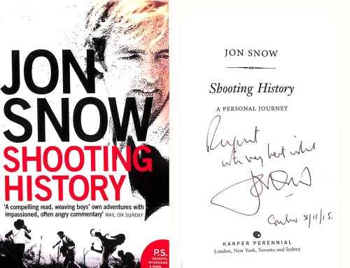 Shooting History: A Personal Journey, Gift inscription by the author