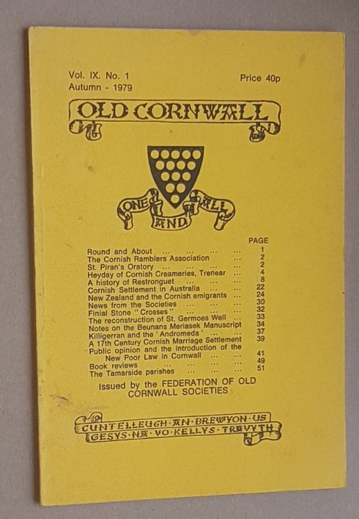 Image for Old Cornwall vol.IX, no.1, Autumn 1979 Old Cornwall vol.IX, no.1, Autumn 1979