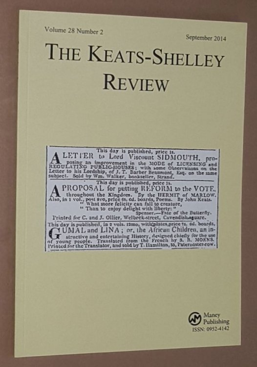 The Keats-Shelley Review. Vol.28 No.2, September 2014