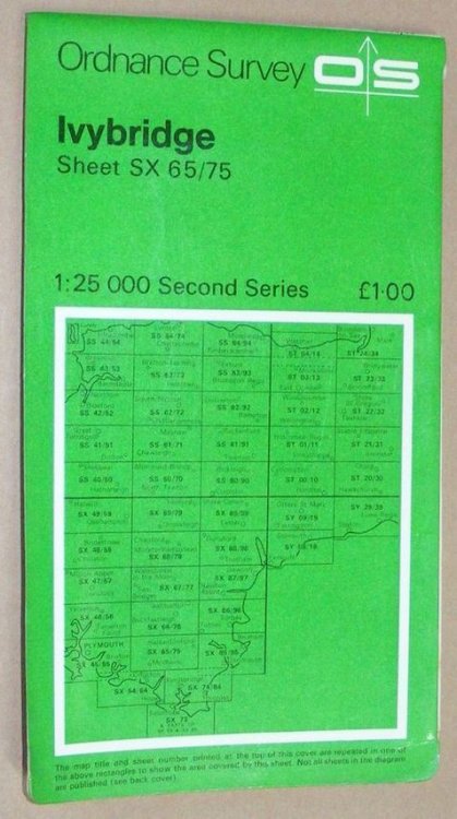 Ivybridge. 1:25000 Second Series Map Sheet SX 65/75 [Explorer 1357]