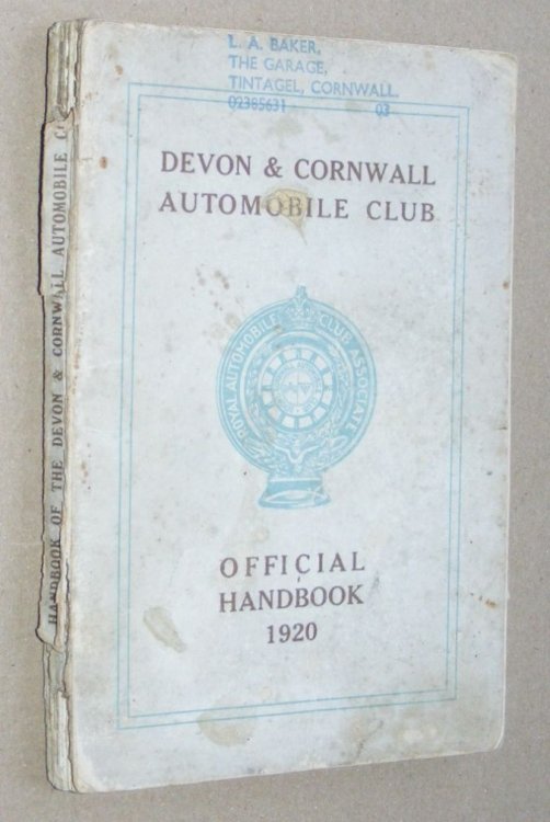 Devon & Cornwall Automobile Club Official Handbook 1920