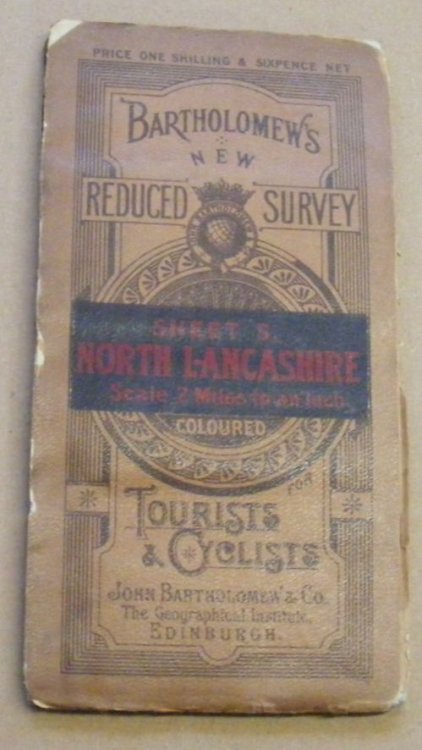 Bartholomew's 'Half-Inch to Mile' Map of England & Wales. Sheet 5. North Lancashire & Isle of Man. (Cover Title: Bartholomew's New Reduced Survey for Tourists & Cyclists)