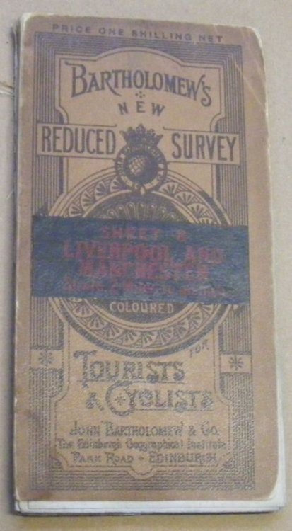 Bartholomew's 'Half-Inch to Mile' Map of England & Wales. Sheet 8. Liverpool and Manchester. (Cover Title: Bartholomew's New Reduced Survey for Tourists & Cyclists)