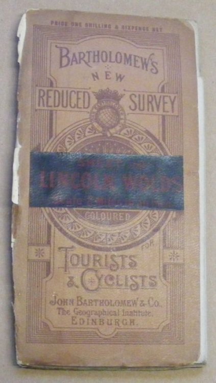 Bartholomew's 'Half Inch to Mile' Map of England & Wales, Sheet 10 Lincoln Wolds (cover has Bartholomew's New Reduced Survey for Tourists & Cyclists )