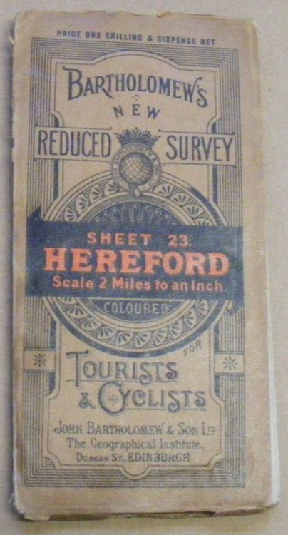 Bartholomew's 'Half Inch to Mile' Map of England & Wales, Sheet 23 Hereford (cover has Bartholomew's New Reduced Survey for Tourists & Cyclists )