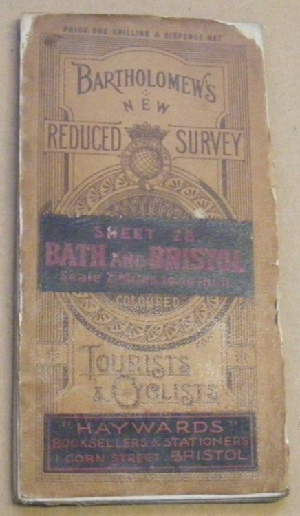 Bartholomew's 'Half Inch to Mile' Map of England & Wales, Sheet 28 Bath & Bristol (cover title: Bartholomew's New Reduced Survey for Tourists & Cyclists )