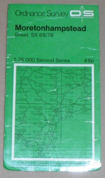 Moretonhampstead. 1:25000 Second Series Map Sheet SX 68/78 [Pathfinder 1328]