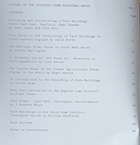 Image for Journal of the Historic Farm Buildings Group Vol. 2 1988 Journal of the Historic Farm Buildings Group Vol. 2 1988