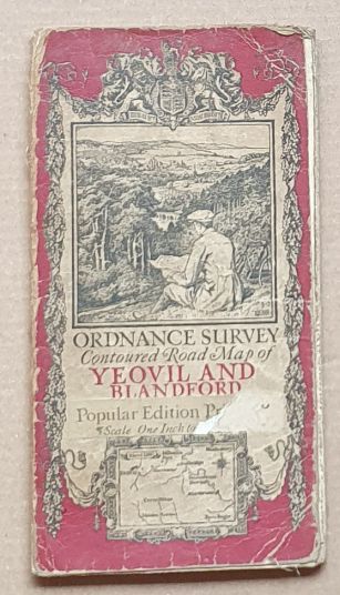 Yeovil and Blandford Sheet 130, Ordnance Survey Contoured Road Map, Popular Edition, Scale One inch to 1 mile [1:63360]