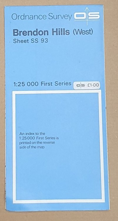 Brendon Hills (West) Sheet SS 93 1:25000 First Series Map