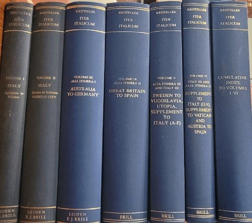 Iter Italicum; Volumes I-VI, plus Index
