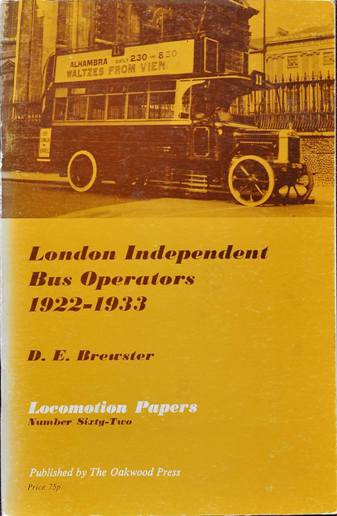 London Independent Bus Operators 1922-1933