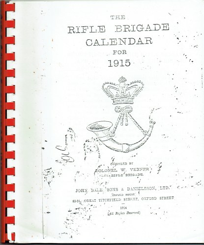 Image for THE RIFLE BRIGADE CALENDAR FOR 1915 THE RIFLE BRIGADE CALENDAR FOR 1915