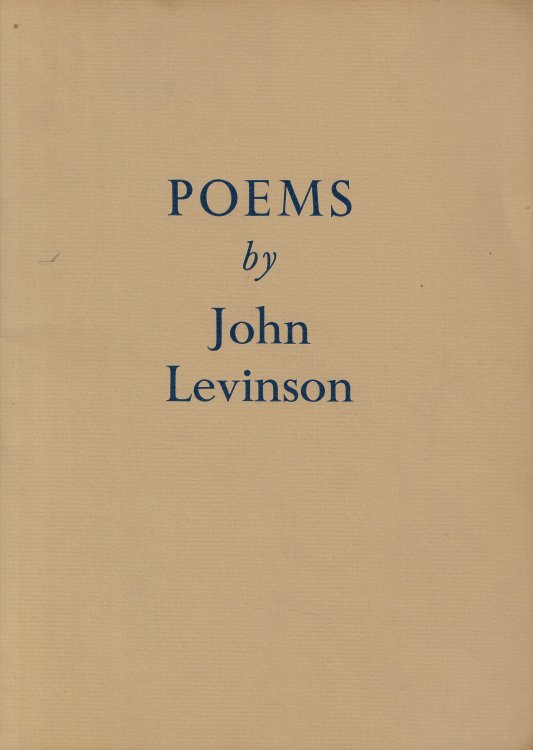 Image for Poems by John Levinson Poems by John Levinson